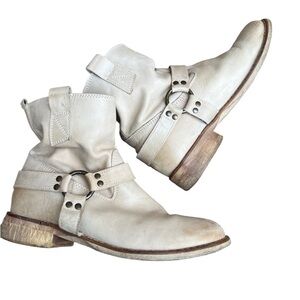 Sundance Leather Harness Boots Cowgirl Cowboy Western Sz 38